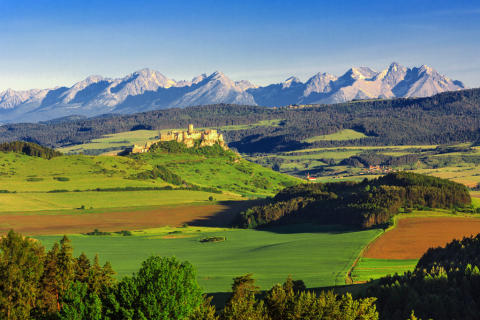 Majestic Spiš castle in Slovakia with High Tatra panorama